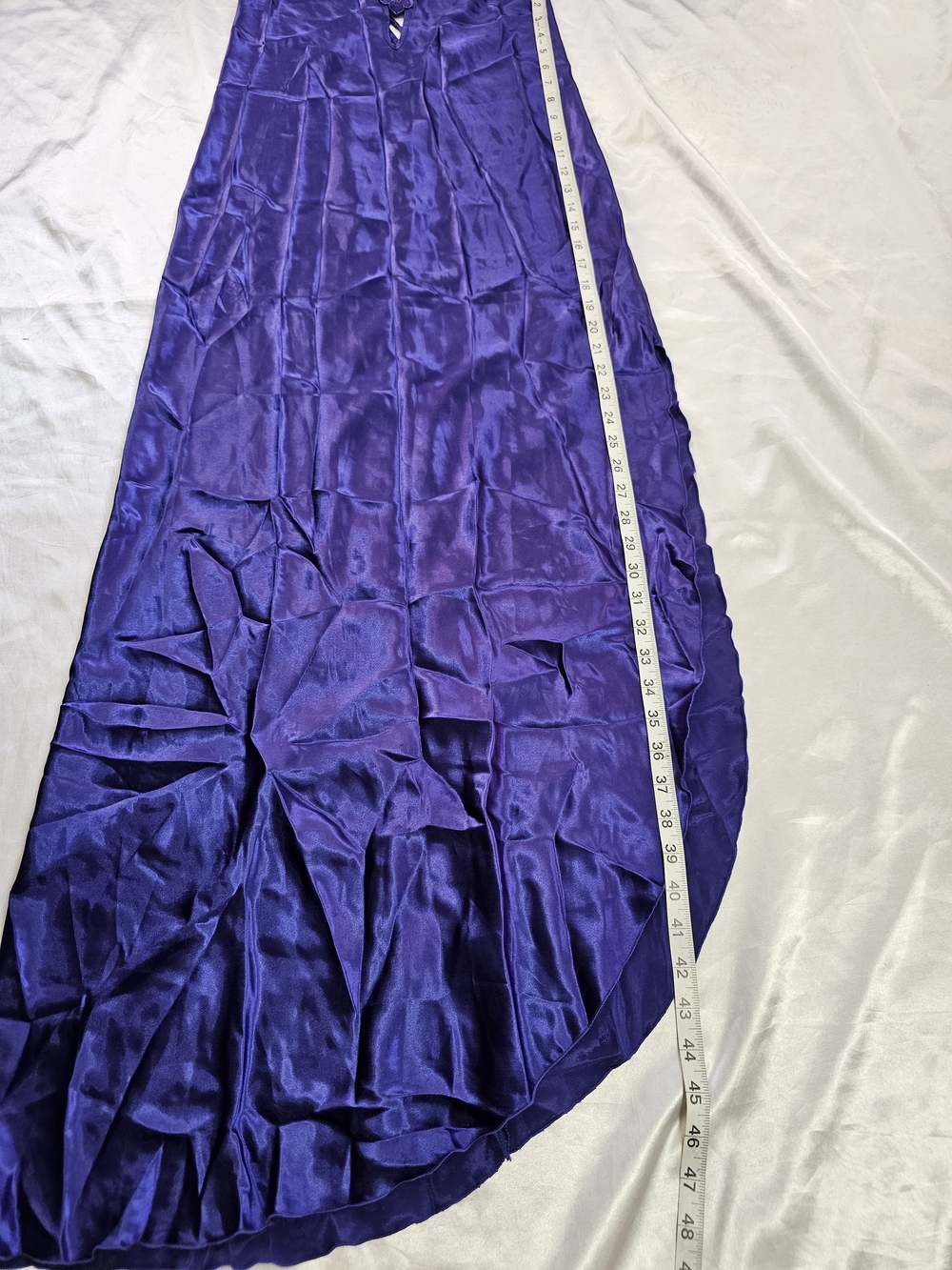 Satin Halter Maxi Dress in Royal Blue - Picture 4 of 8